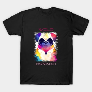 Pug Dog Wild Nature Animal Colors Art Painting T-Shirt